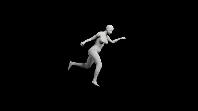 Black woman running side view