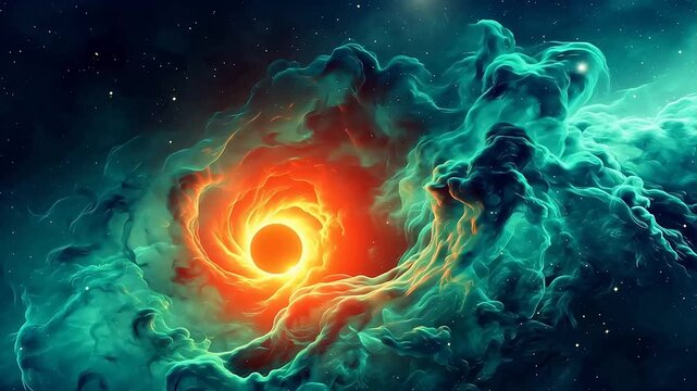 Digital green  starry night sky abstract background
