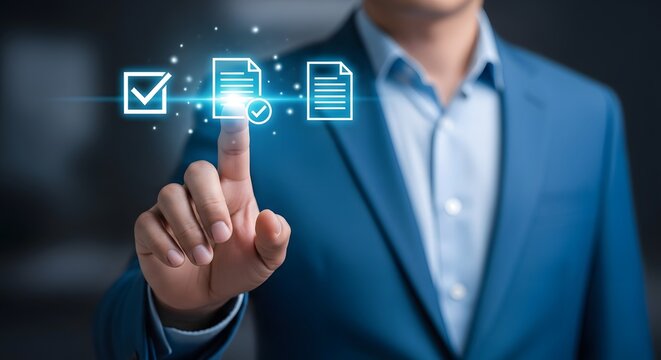 Strategic procurement process checklist document management and contract approval concepts