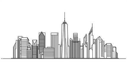 Fototapeta premium Mother feeding baby in a cityscape with skyscrapers and buildings