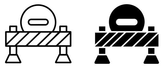 barrier stop barricade icon set © vectomix
