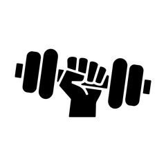 Obraz premium hand dumbbell fitness vector icon