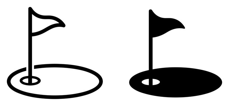 golf course flag vector icon