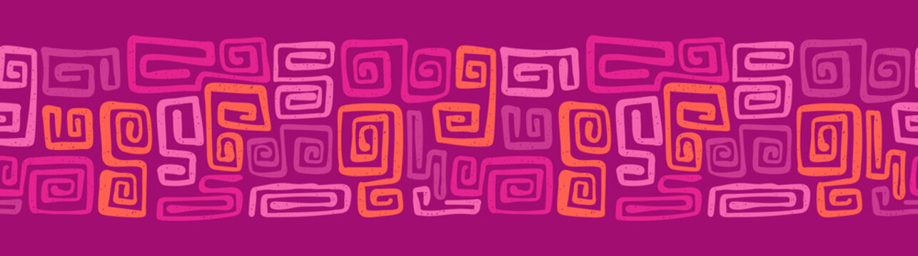 Fun hand drawn seamless pattern, retro background, great for banners, wallpapers, wrapping, textiles - vector