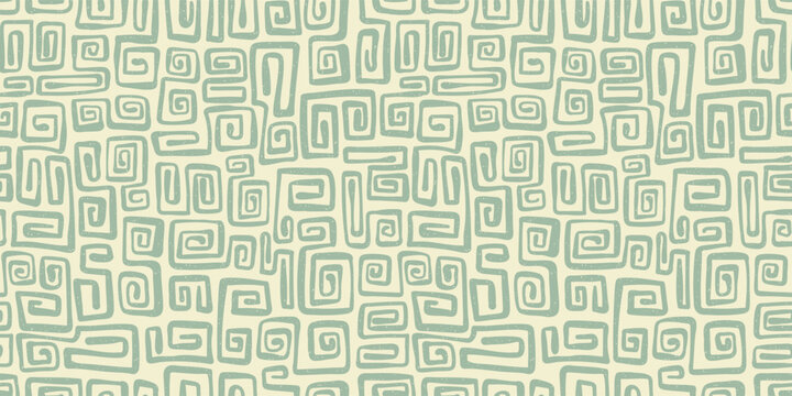 Fun hand drawn seamless pattern, retro background, great for banners, wallpapers, wrapping, textiles - vector