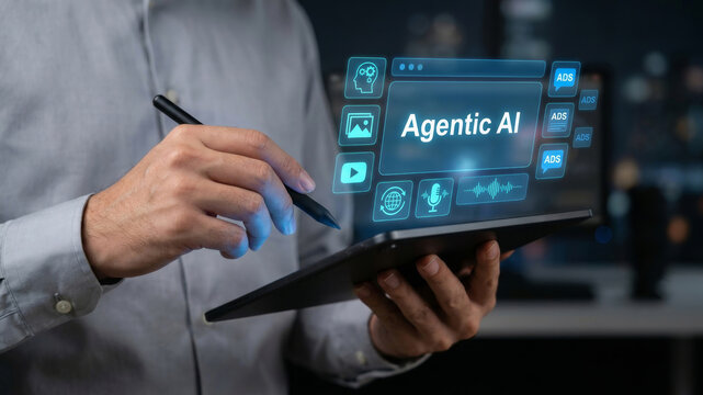 Agentic ai workflow tablet stylus interface dashboard agent agentic ai. Agentic AI workflow management innovation system assistant network process artificial intelligence automation