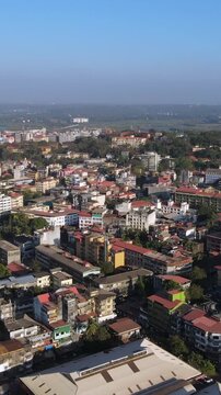 Vertical Aerial Shot of Miramar Area Panjim Goa India