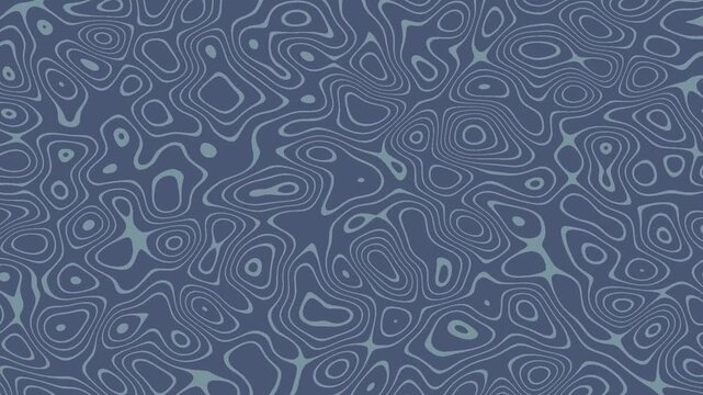 Abstract topographic pattern background, blue liquid marble texture animation, organic flowing lines and wavy shapes for motion graphics