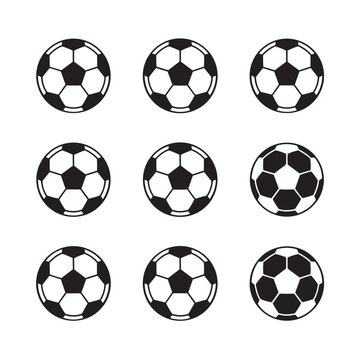 Nine soccer balls pattern graphic illustration with soccer ball team sport football illustration