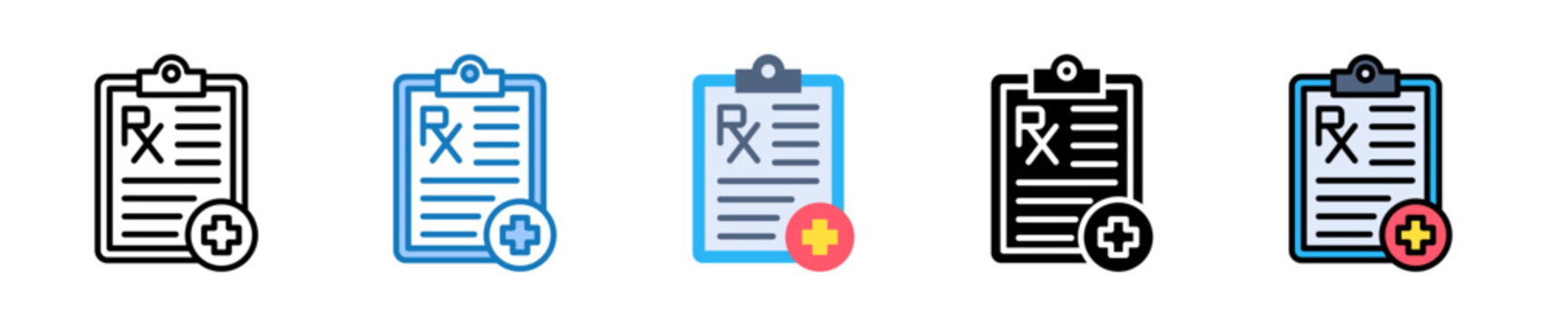 Pharmacy Report multiple style icons set design vector illustration. 