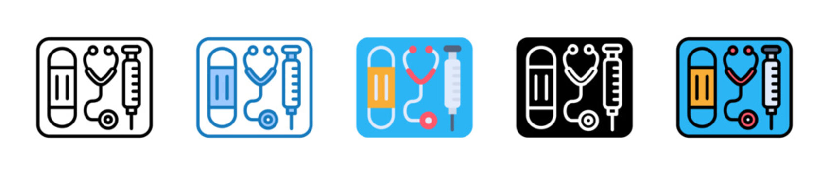 Medical Equipment multiple style icons set design vector illustration. 