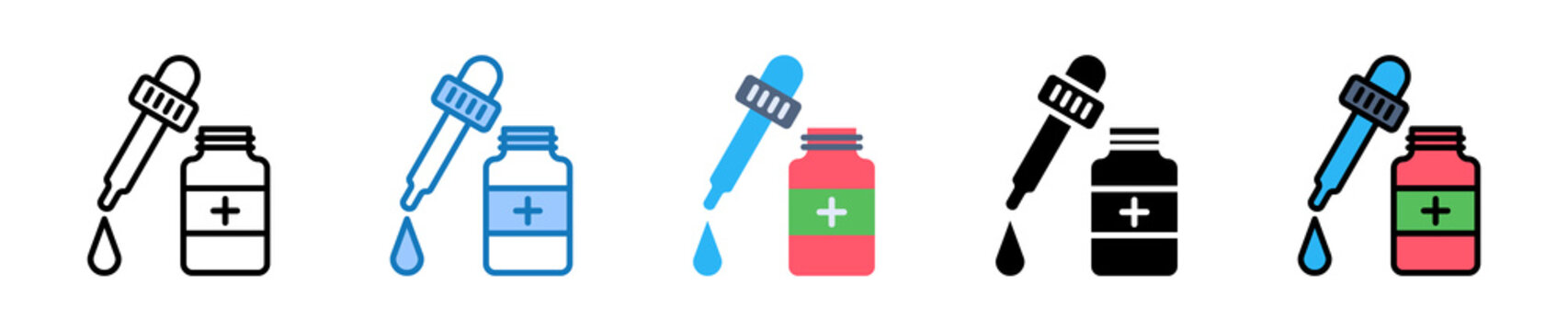Medicine Drop multiple style icons set design vector illustration. 