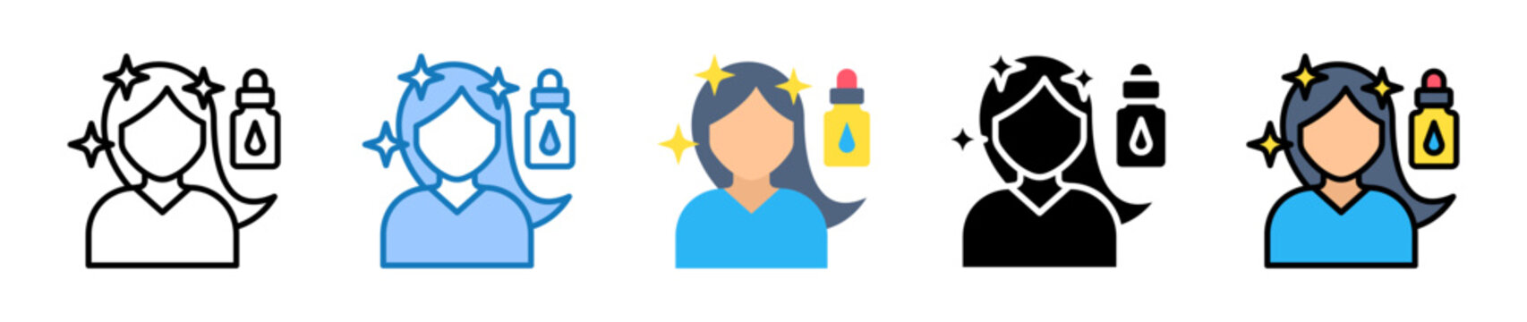 Hair Care multiple style icons set design vector illustration. 