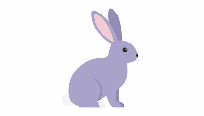 Obraz premium Purple bunny, cartoon rabbit, lilac hare, vector illustration, cute animal