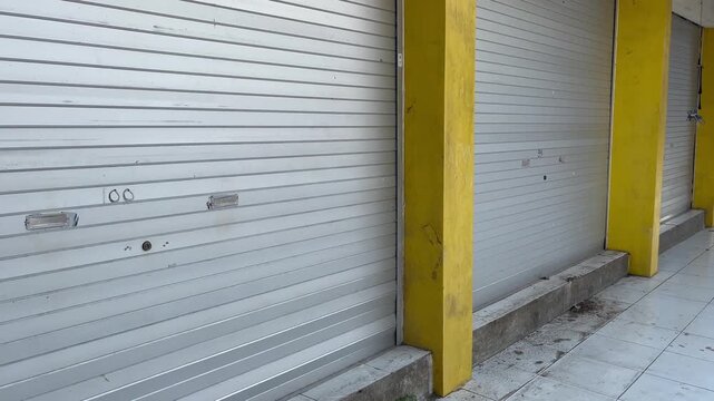 Closed Shophouse Rolling Door in Traditional Market