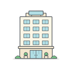 Obraz premium Building Illustration In Garden With Planters With Windows