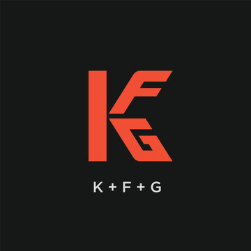 KFG logotype. Simple shape letter K F G monogram logo design 