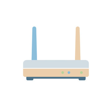 Router With Antennas With Base With Indicator Lights