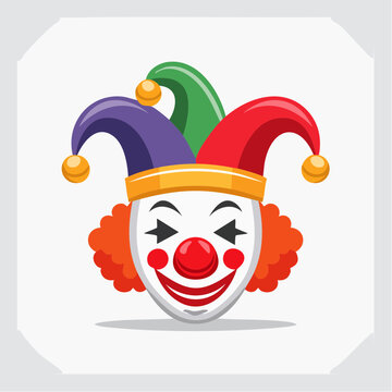 Clown Face with Jester Hat