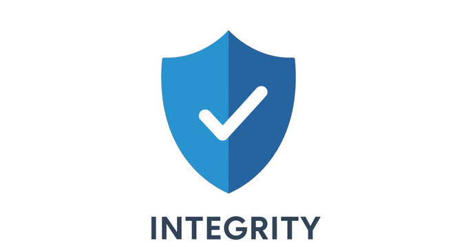 Blue Shield with Check Mark Symbolizing Integrity and Trust.