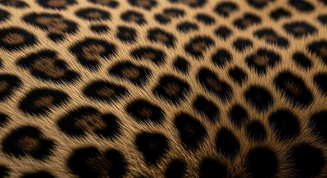 Detailed Leopard Fur Pattern Filling Frame in Close Up Wildlife Texture