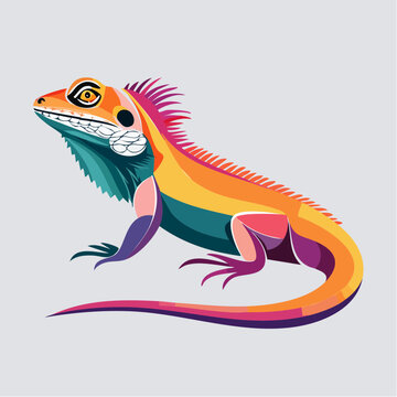 Colorful Iguana Illustration