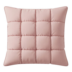 Naklejka premium Elegant pink tufted velvet throw pillow with a quilted grid pattern