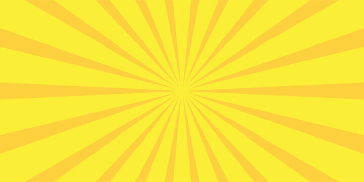 Orange Sunburst Pattern with yellow Background. Rays. Radial. Summer Banner. Exploding star burst texture japanese radius cartoon pattern abstract eps editable vector