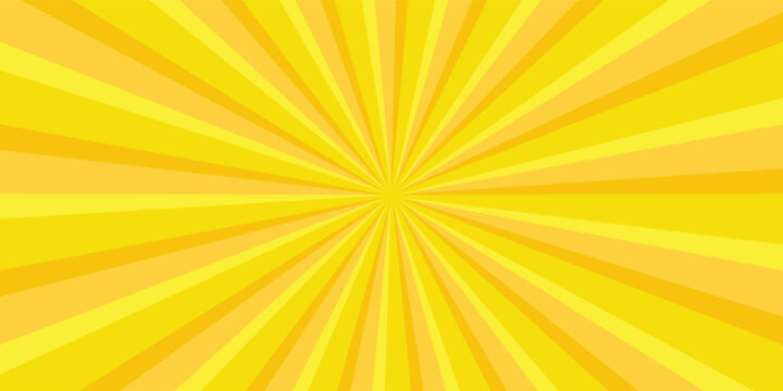 Orange Sunburst Pattern with yellow Background. Rays. Radial. Summer Banner. Exploding star burst texture japanese radius cartoon pattern abstract eps editable vector