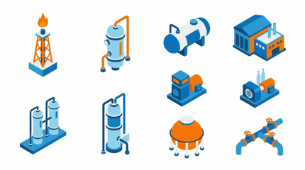 Industrial icons set for business and technology. © Agus