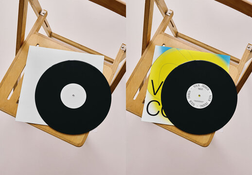 Mockup Of Customizable Record And Cover