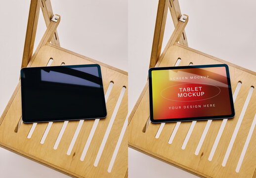 Mockup Of Digital Tablet With Customizable Screen