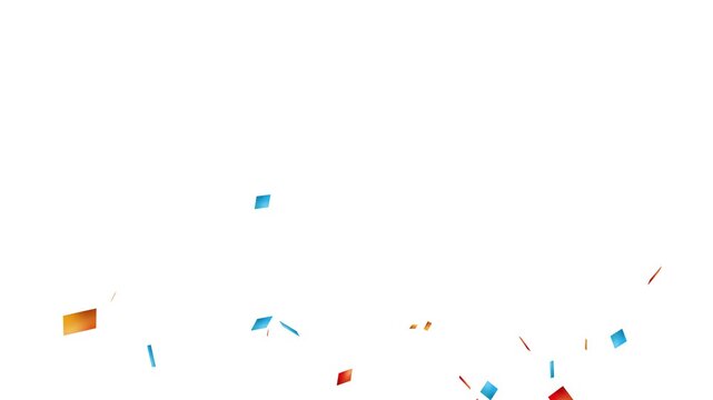 2D Colorful Confetti Explosion Effect Animation on Transparent Background. Vibrant 2D Confetti Burst and Particle Popping Motion Graphic Overlay. Celebration Concept, Festive 2D Confetti Blast Ani