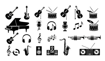 Music instruments and equipment icons © KHATUN