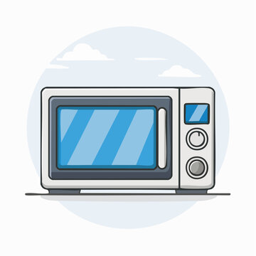 Cartoon Microwave Oven Illustration