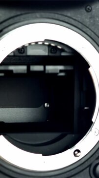Operation of the release mechanisms of a SLR camera. Filmed on a high-speed camera at 1000 fps. High quality FullHD footage