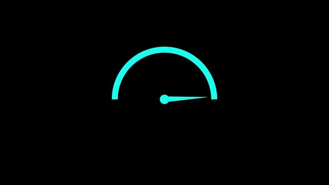 speedometer icon animation simple flat.4k video
