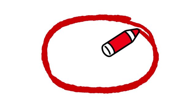 Animated thick red line drawing rectangle box outline with marker tool. Textured frame contour for text highlight or emphasis on white, motion graphics