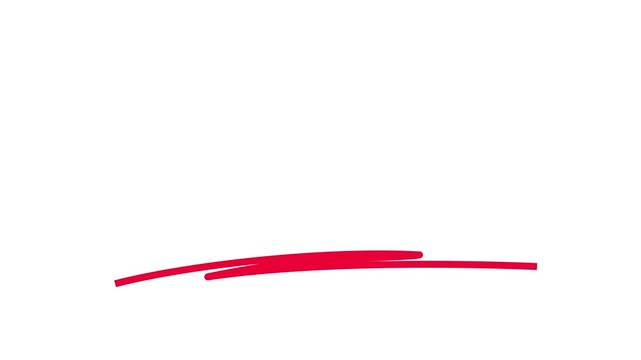 Animated geometric red underline drawing with three step zigzag motion. Clean text highlight and emphasis line on white