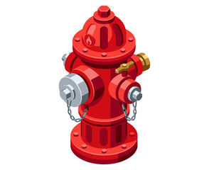 Fototapeta premium Red fire hydrant for emergency water supply