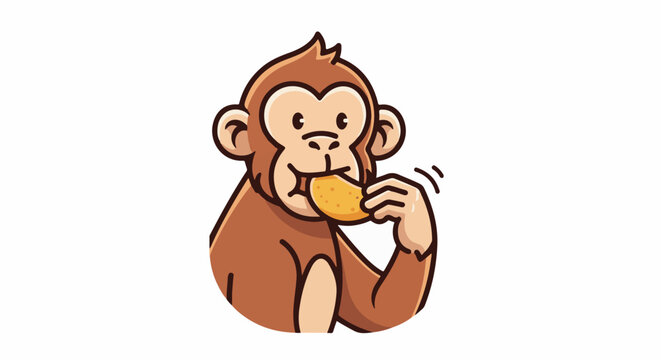 Cartoon monkey eating a cracker