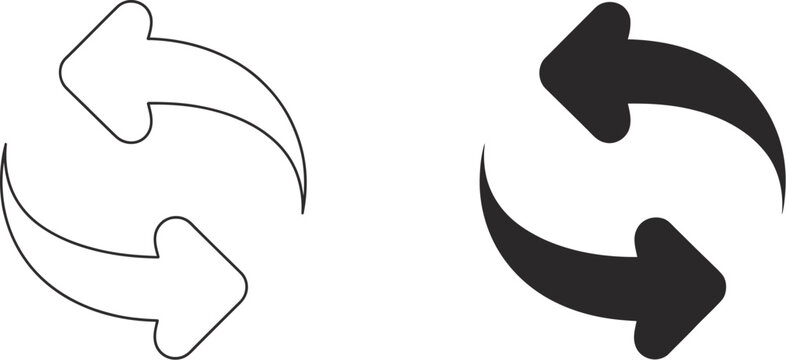 Exchange arrow icon vector glyph and thin stroke illustration for finance applications, navigation systems, and interfaces.