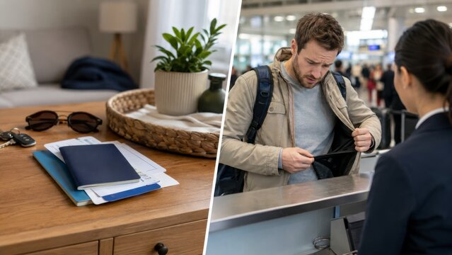 Forgotten travel documents leading to canceled trip at airport