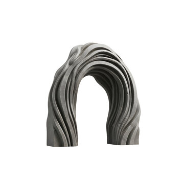 Gray and black striped rubber arch.