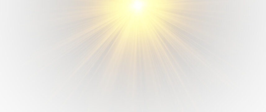 Bright central sunbeam overlay for holiday and wedding design.
