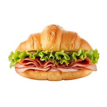Fresh ham and lettuce croissant