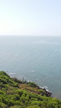 Vertical Aerial Shot of Vagator Hilltop Goa India