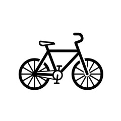 Fototapeta premium Black bicycle illustration isolated vector of a two wheeled mode of transport