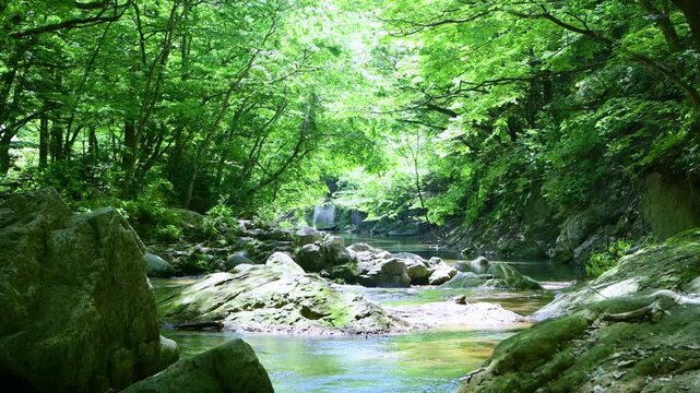 栃木県那須塩原市　木の俣園地を流れる木の俣川