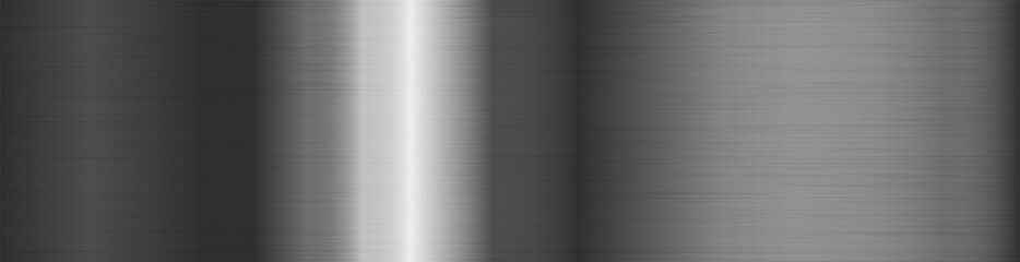 Silver metal gradient with realistic texture. Metallic surface with smooth shine and reflection. Vector illustration for luxury design, premium backgrounds and modern UI concepts. © Ihor